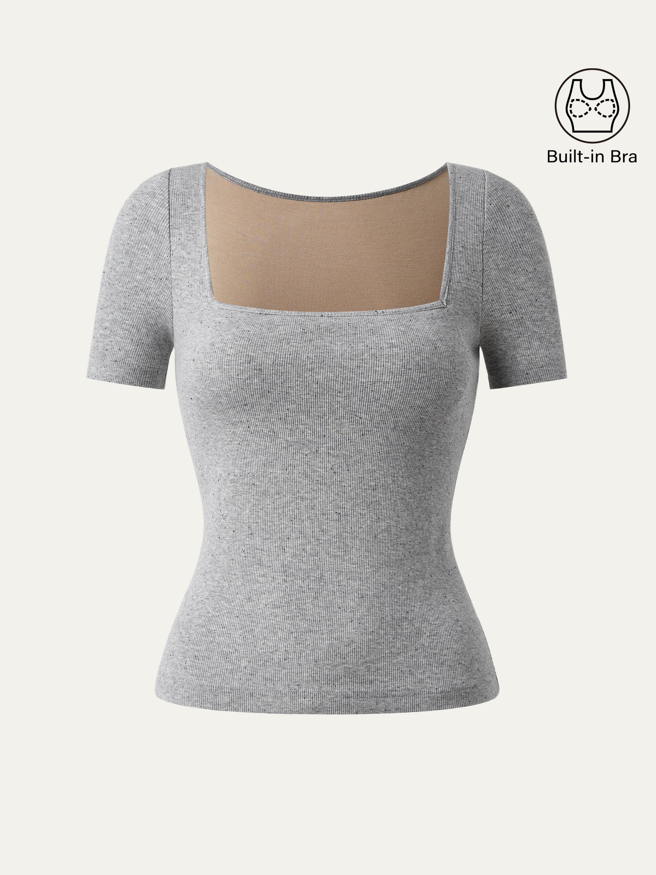 Square Neck Short Sleeve Cotton New Airy Brami Square Neck Short Sleeve Cotton New Airy Brami