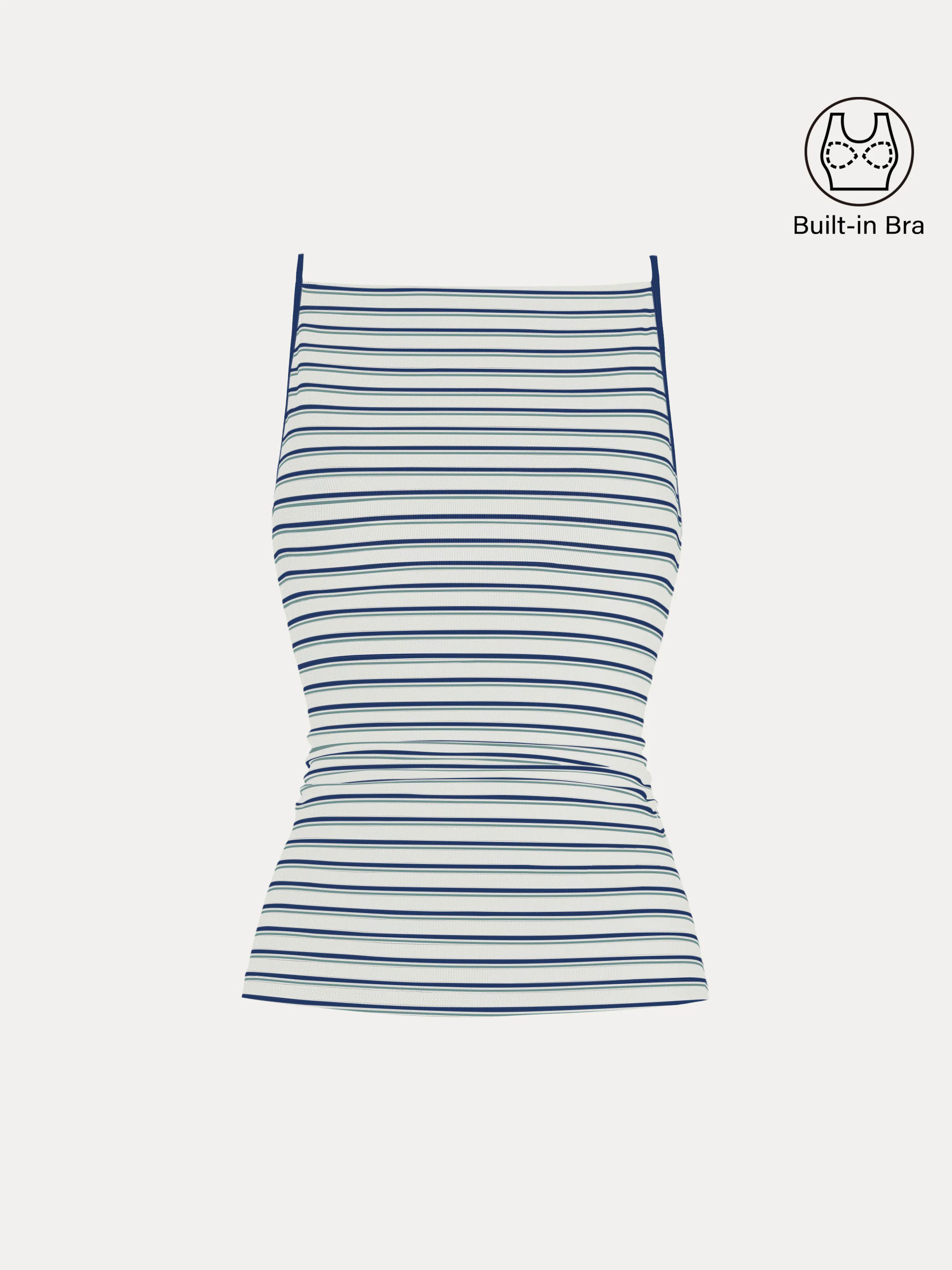 Striped Side Ruched Spaghetti New Airy Brami