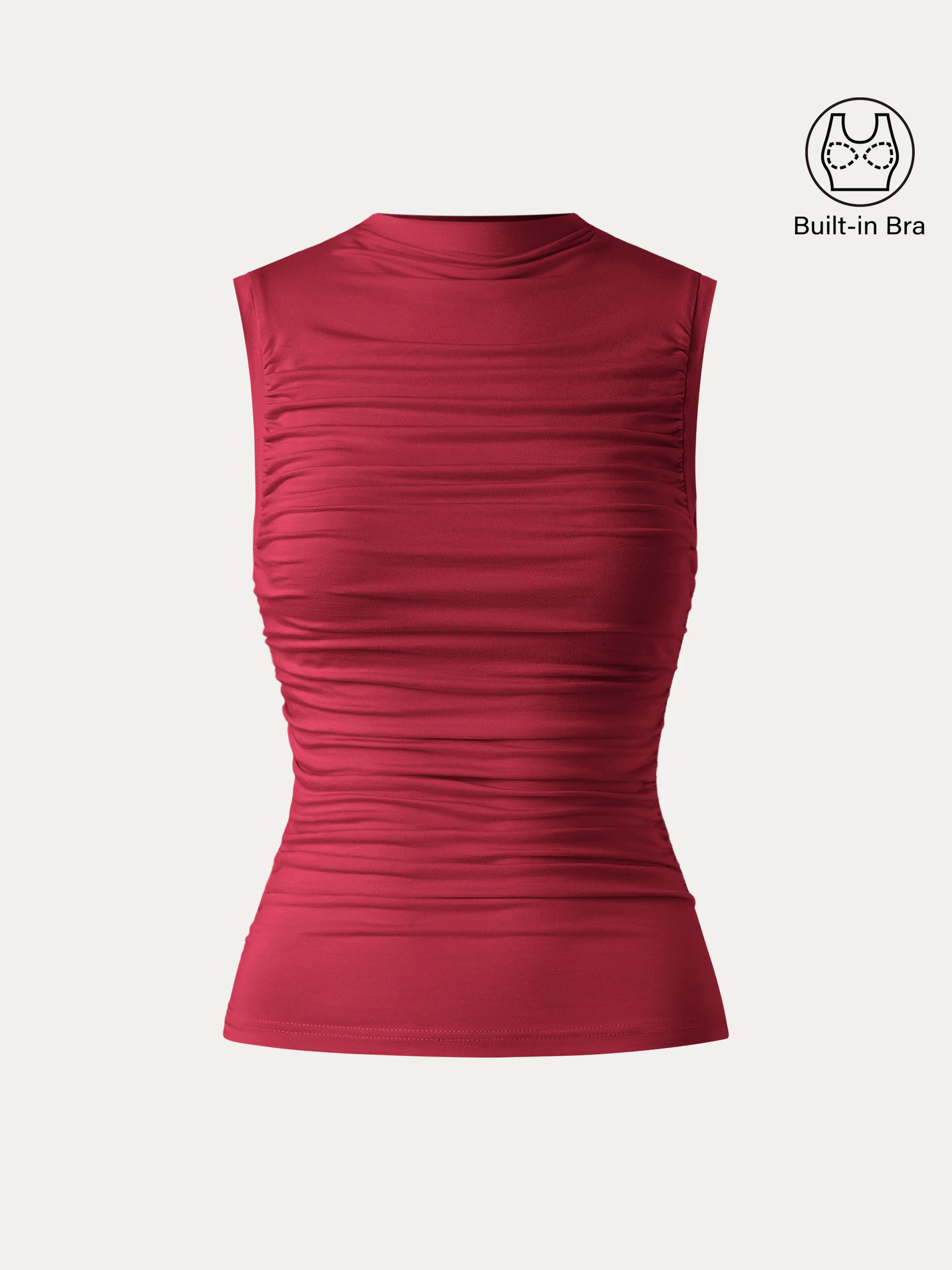 Mockneck Side Gathered Cut-out Brami Tank Mockneck Side Gathered Cut-out Brami Tank