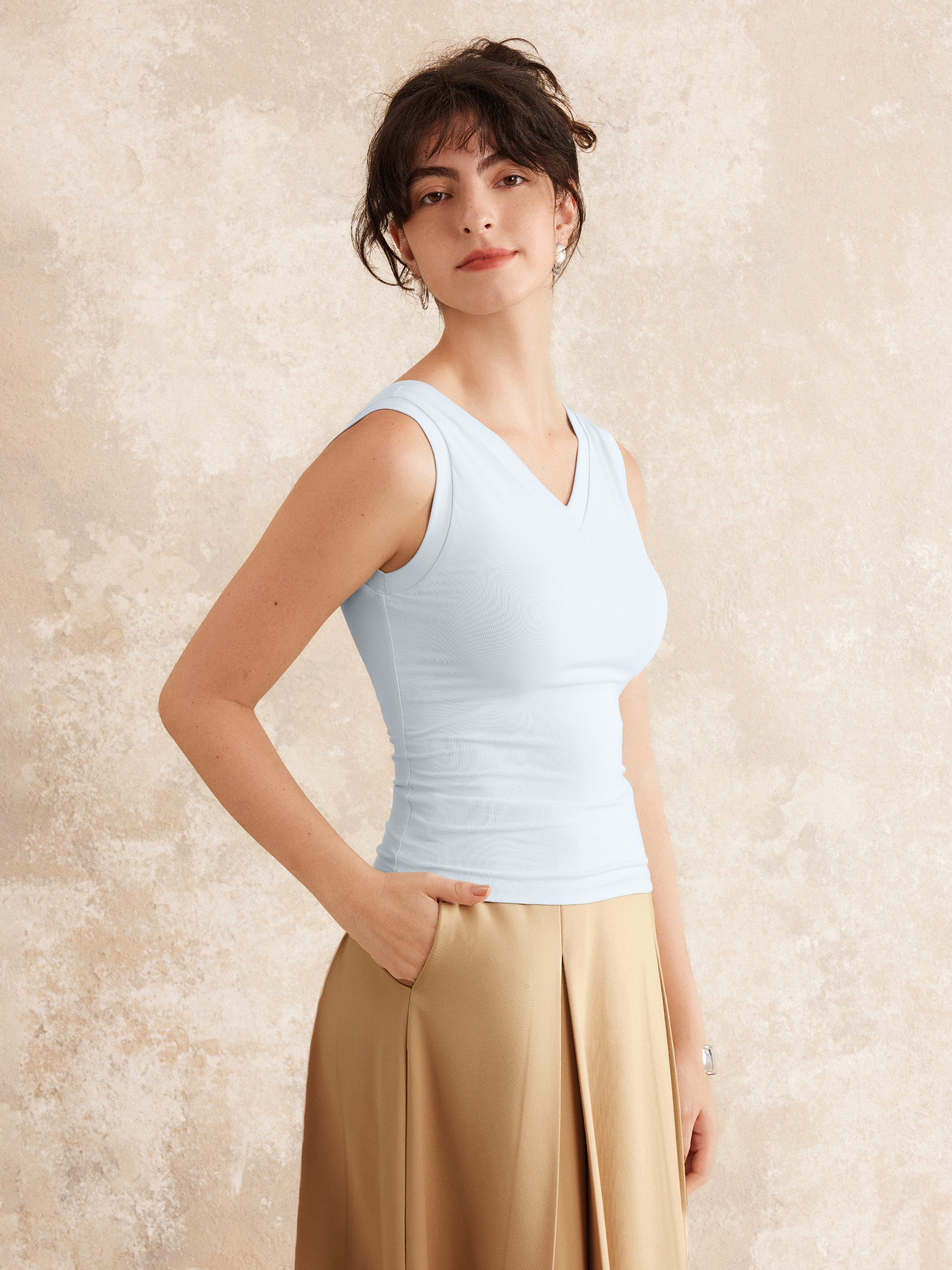 Double V-Neck Low Back Brami Tank Double V-Neck Low Back Brami Tank