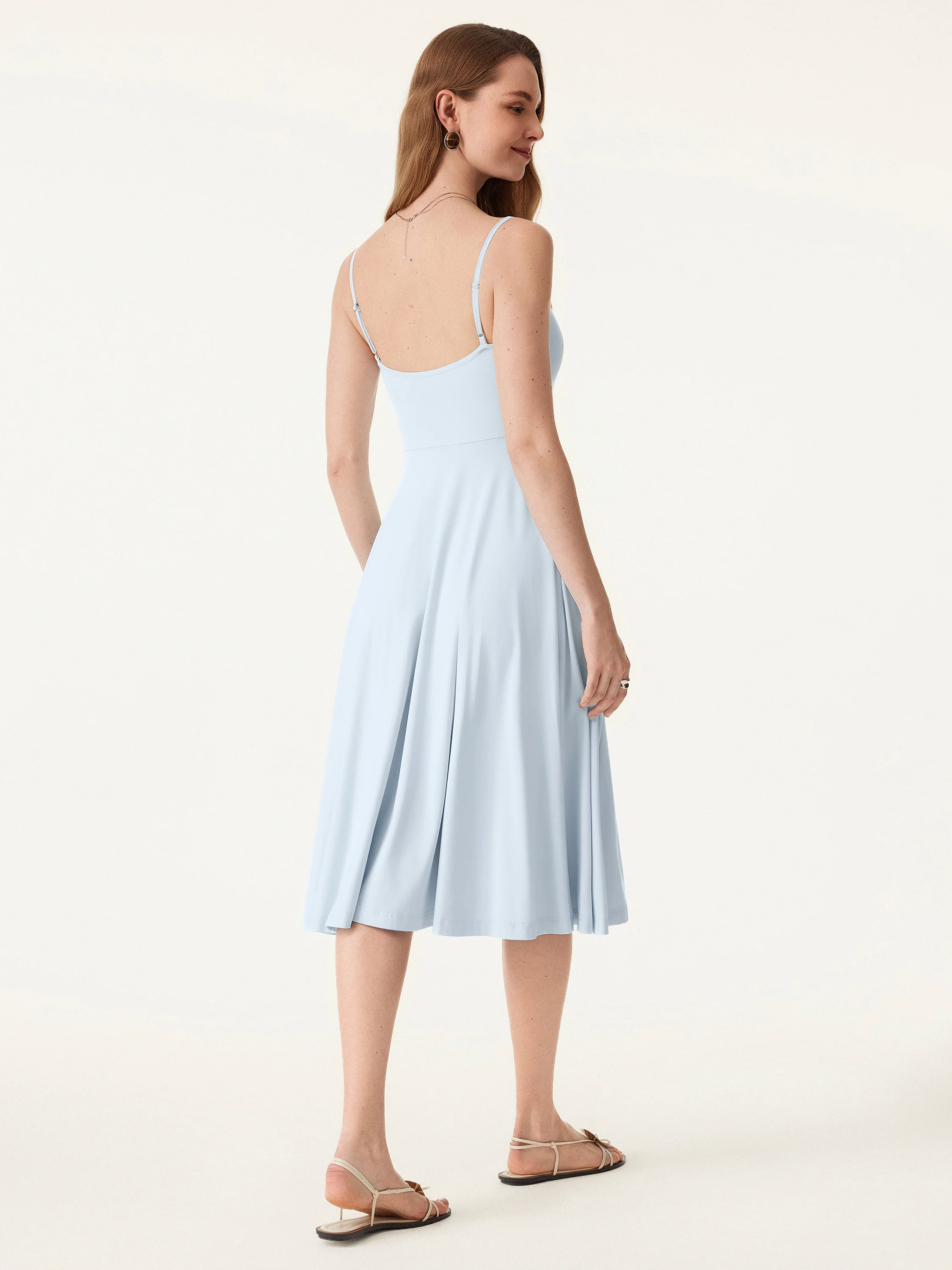 Flowy U-neck Midi Brami Sundress with Pockets Flowy U-neck Midi Brami Sundress with Pockets