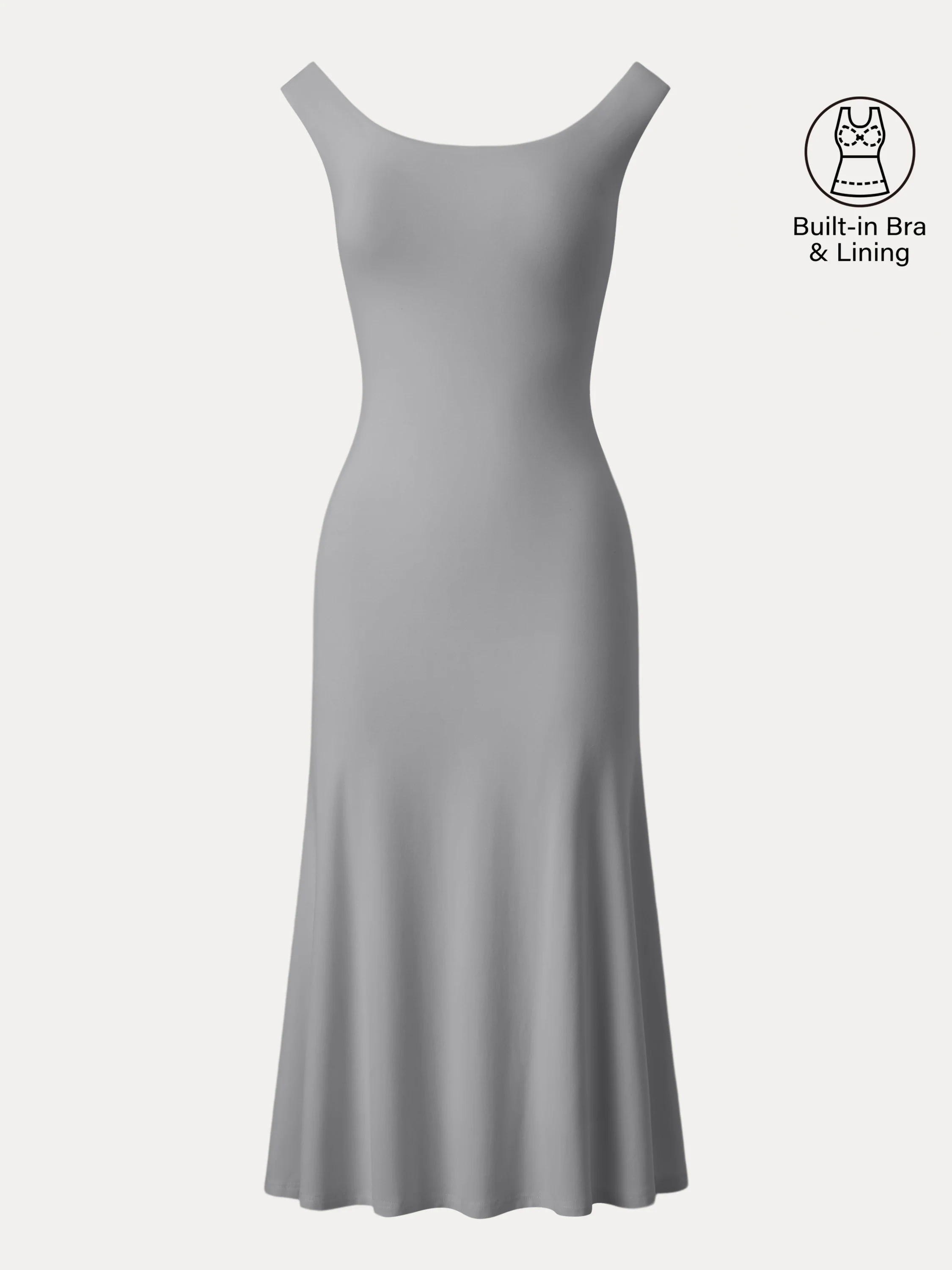 Scoop Neck Midi Low Back Brami Dress