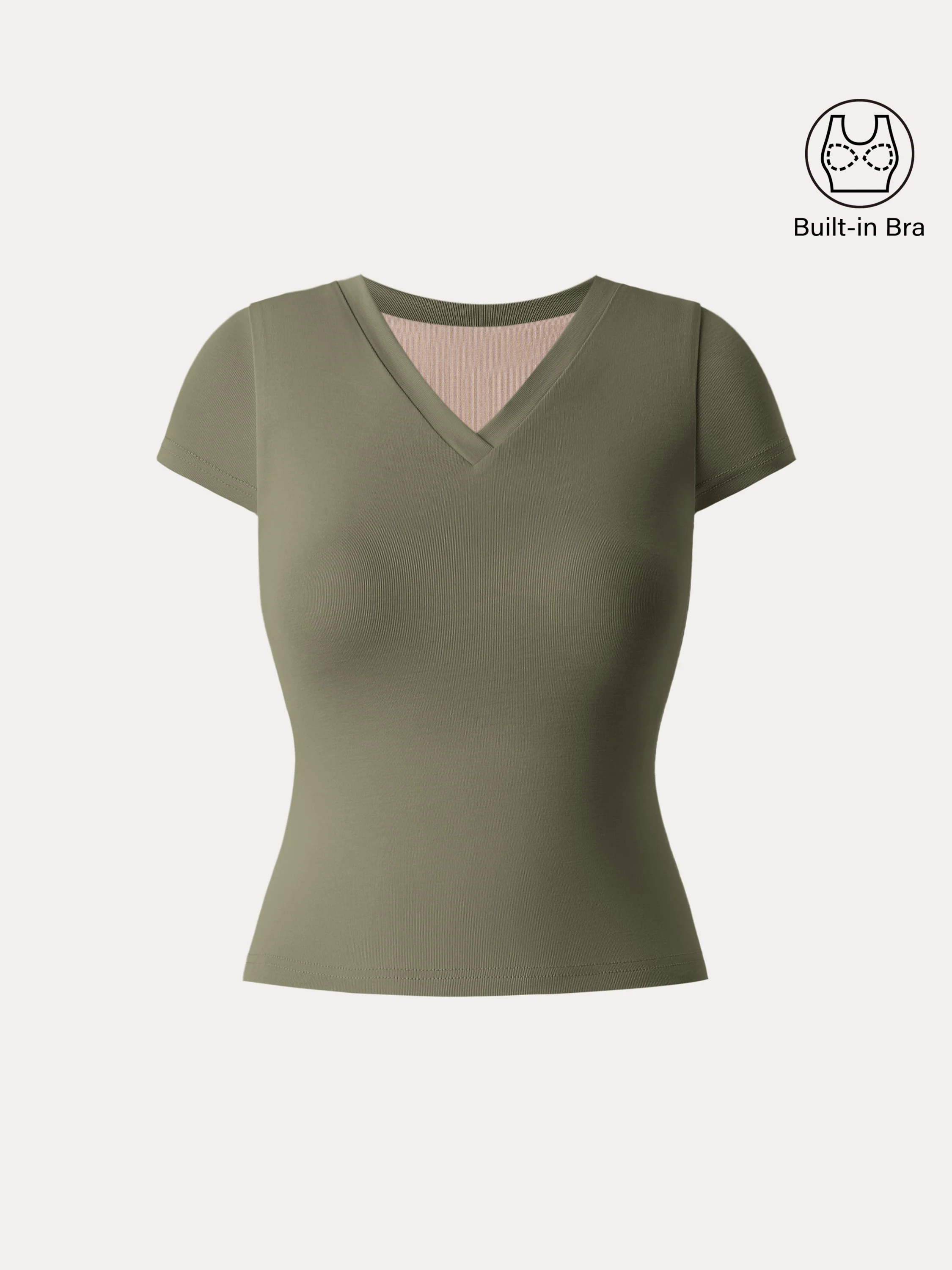 Sandwashed V-neck Short Sleeve Brami Sandwashed V-neck Short Sleeve Brami