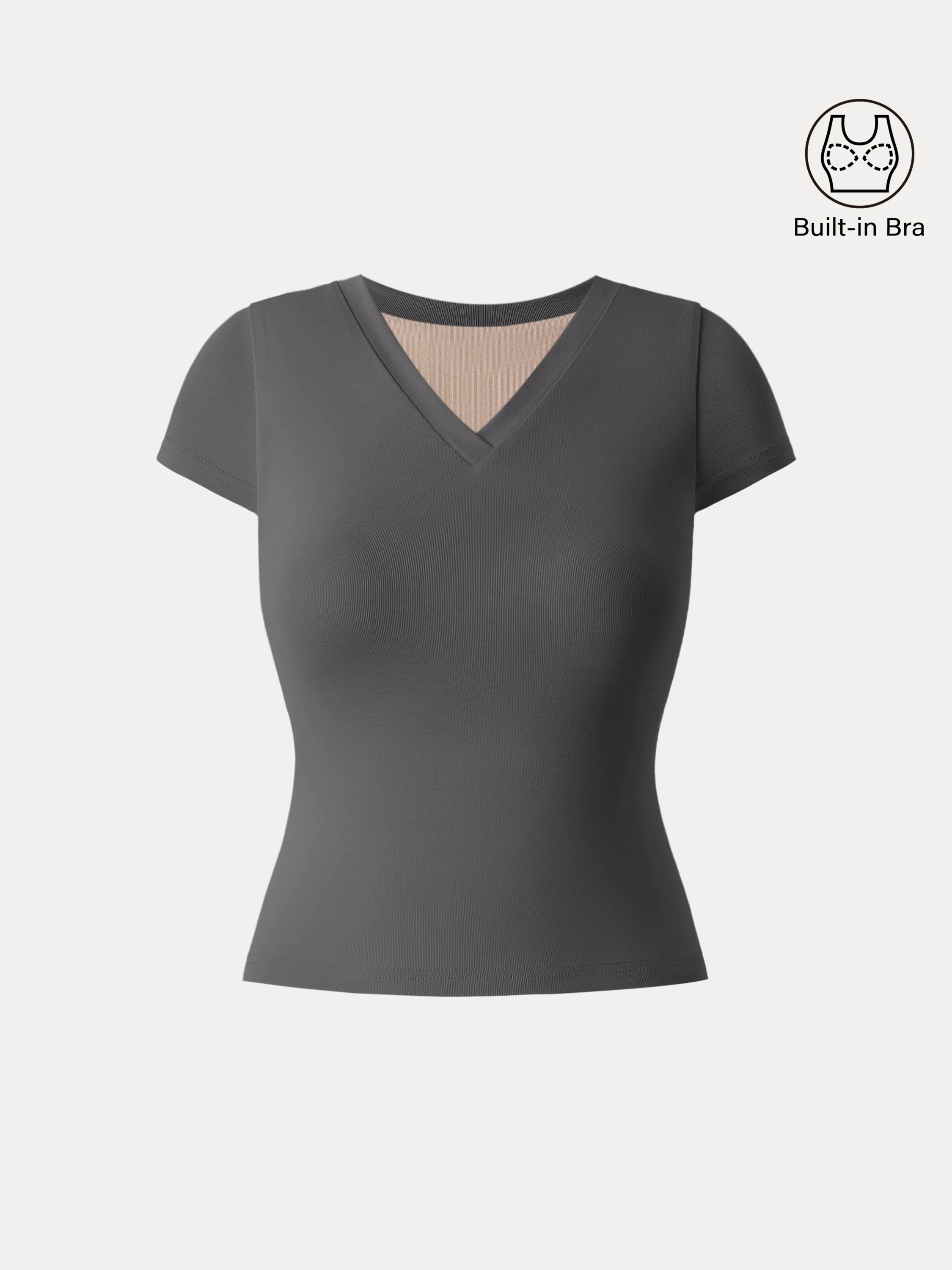 Sandwashed V-neck Short Sleeve Brami Sandwashed V-neck Short Sleeve Brami