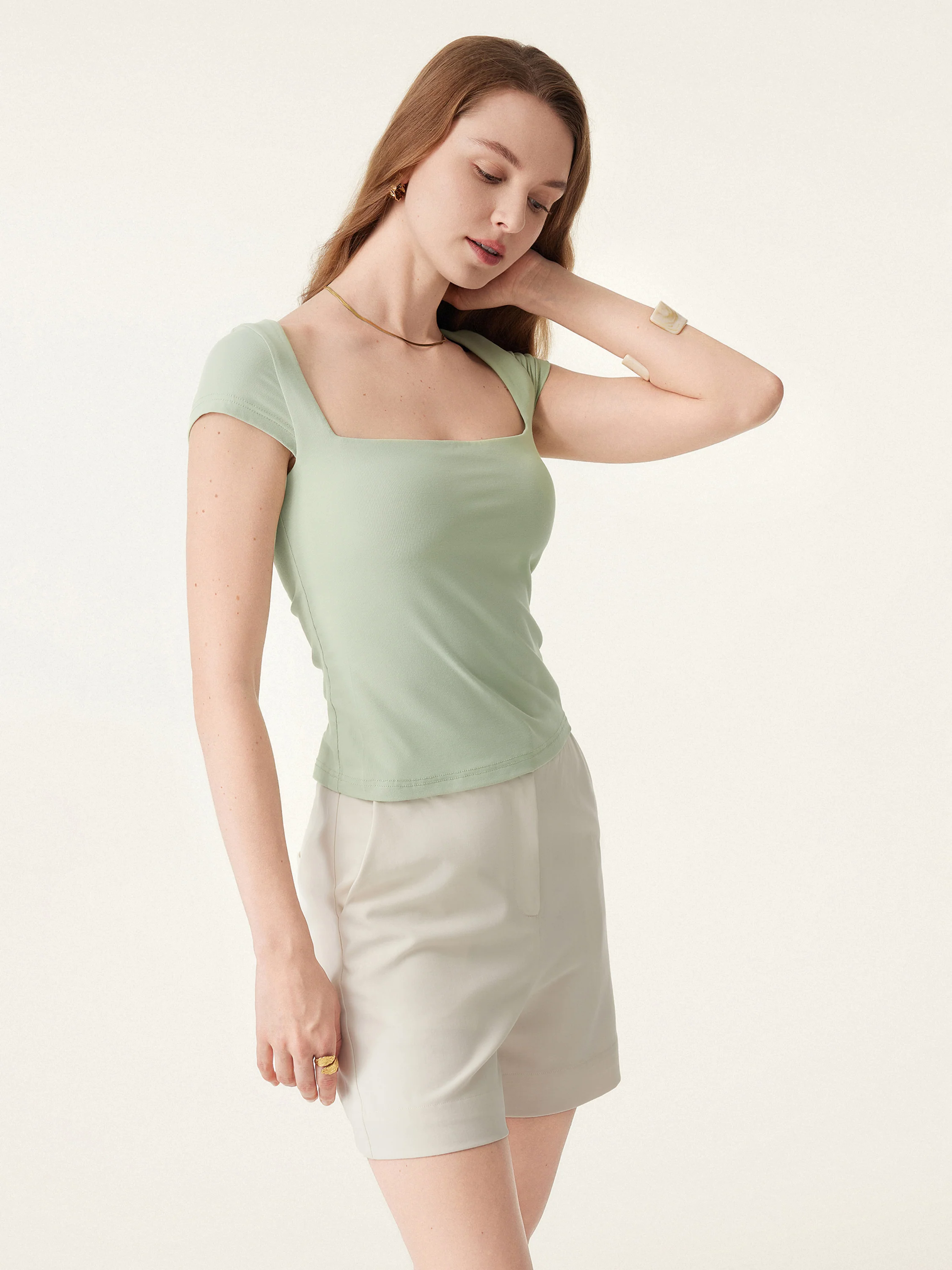 Essential Square Neck Cap Sleeves Brami Top