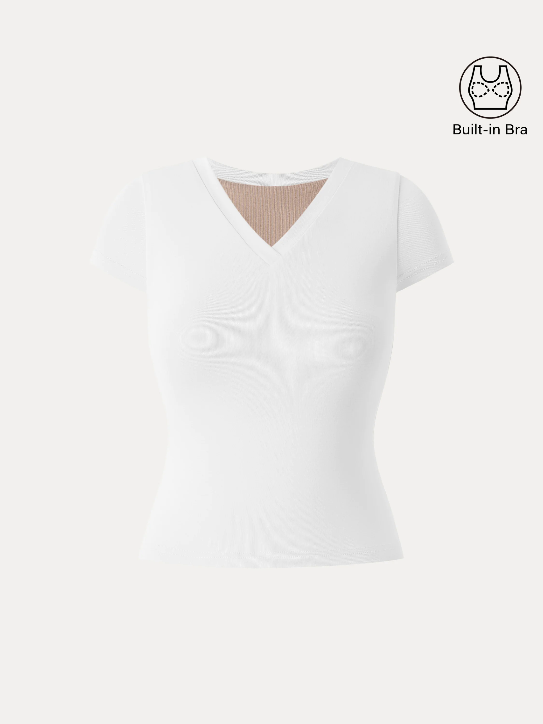 Sandwashed V-neck Short Sleeve Brami Sandwashed V-neck Short Sleeve Brami