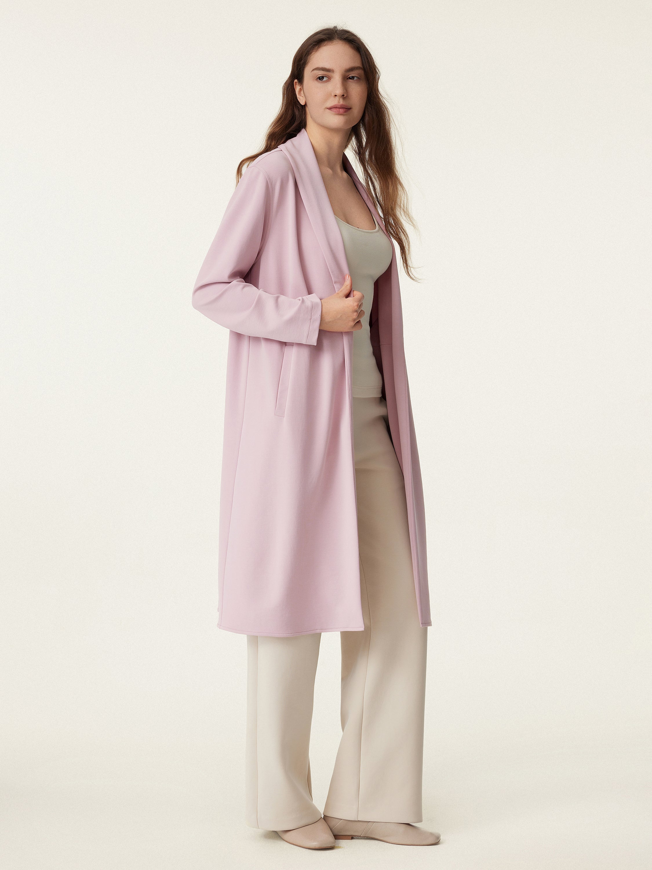 Shawl Collar Long Cardigan Coat