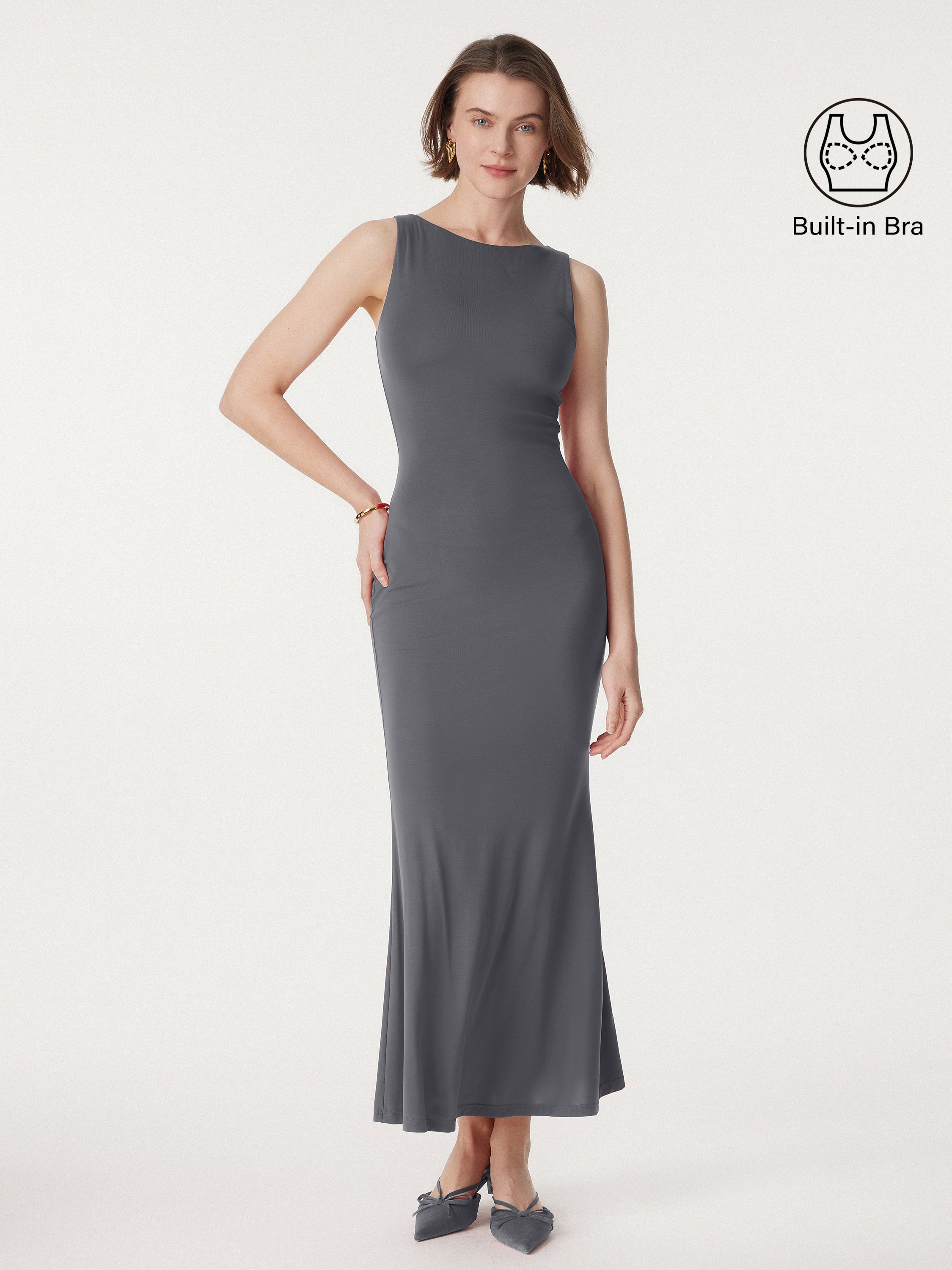 Effortless Boatneck Mermaid Maxi Dress Effortless Boatneck Mermaid Maxi Dress