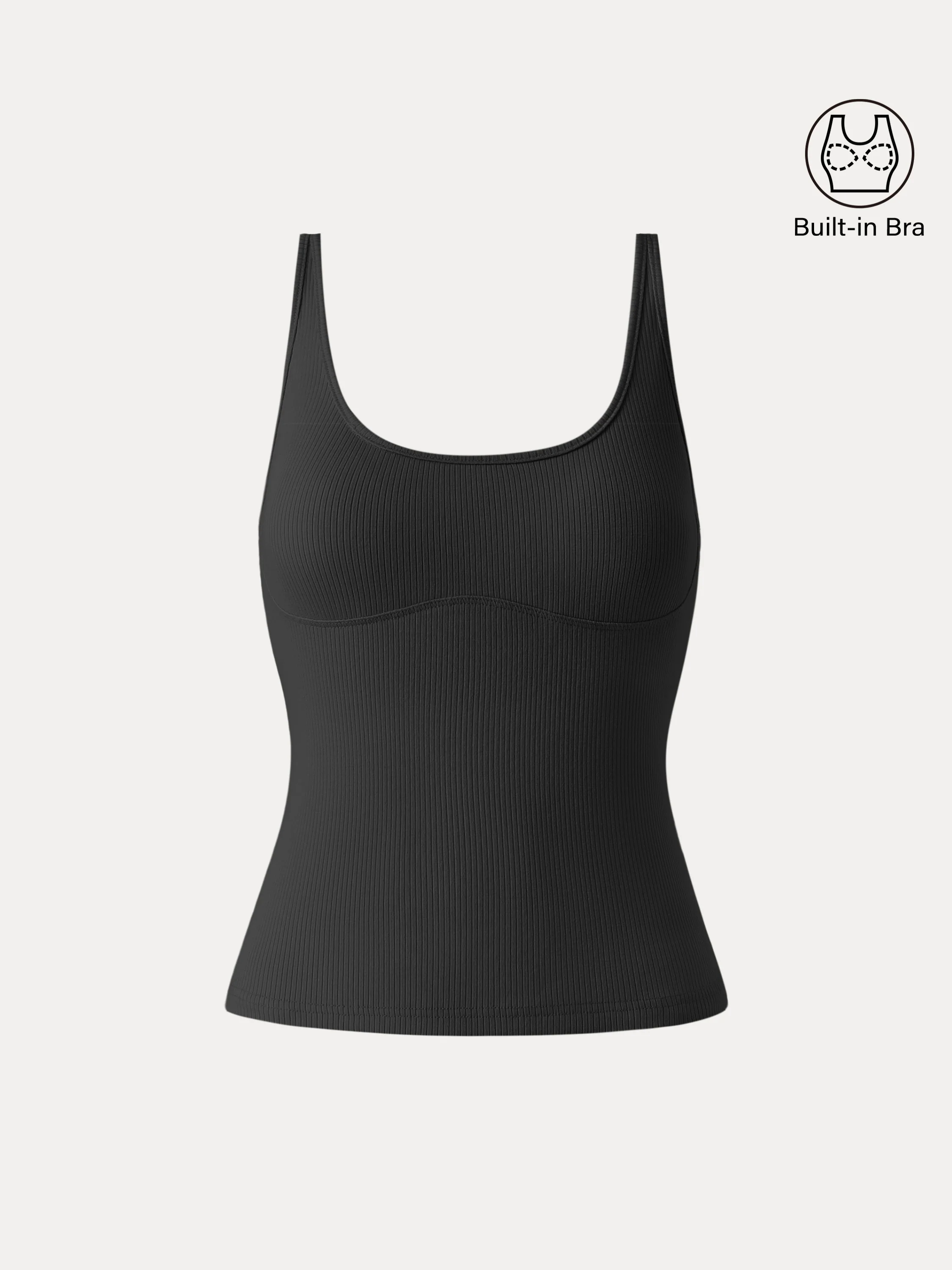 Sculpted Scoop Neck Ribbed Brami Tank