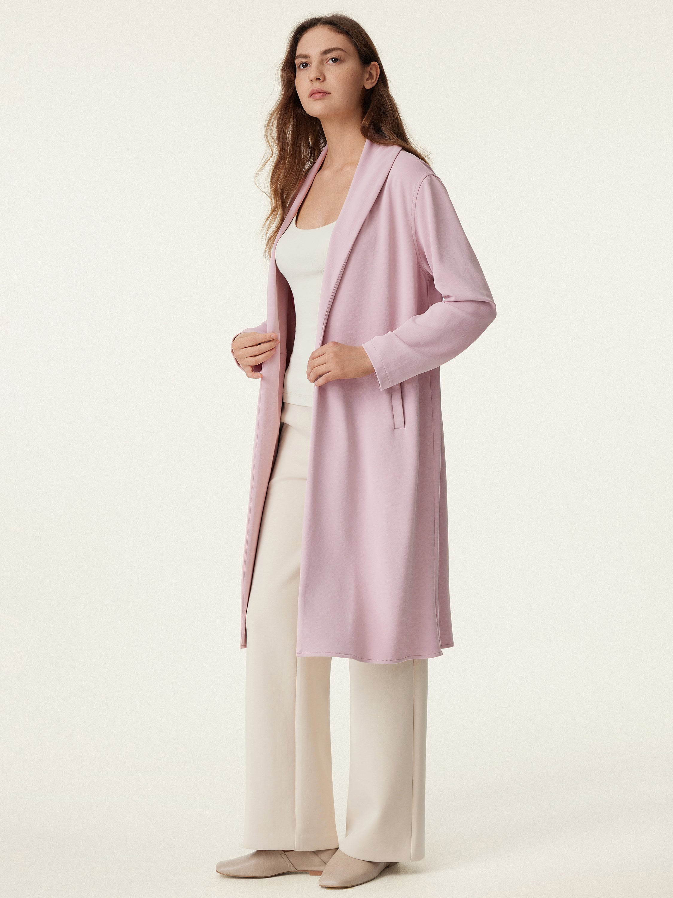 Shawl Collar Long Cardigan Coat