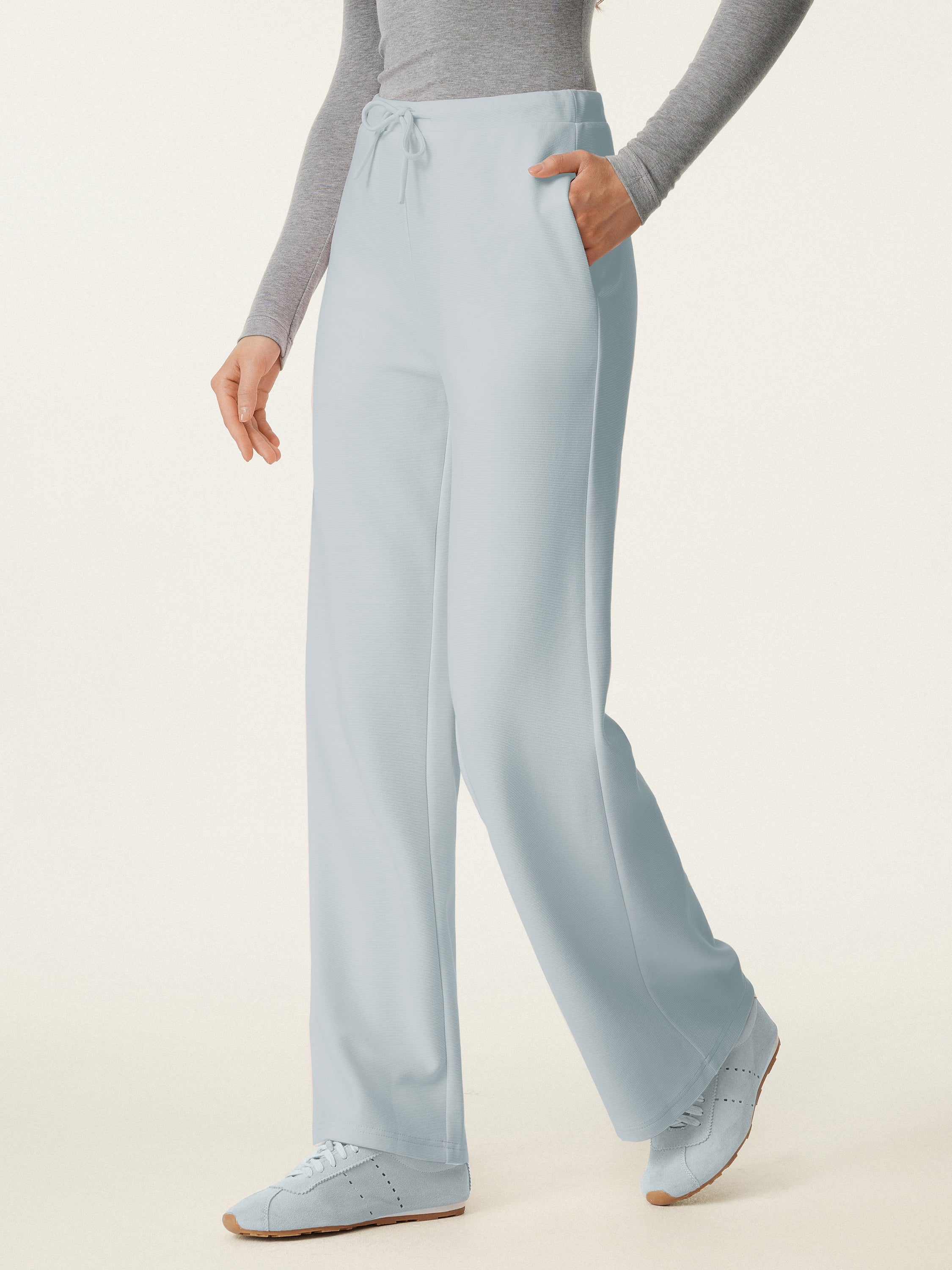 Mid Rise Drawstring Wide Leg Pant with Pockets Mid Rise Drawstring Wide Leg Pant with Pockets