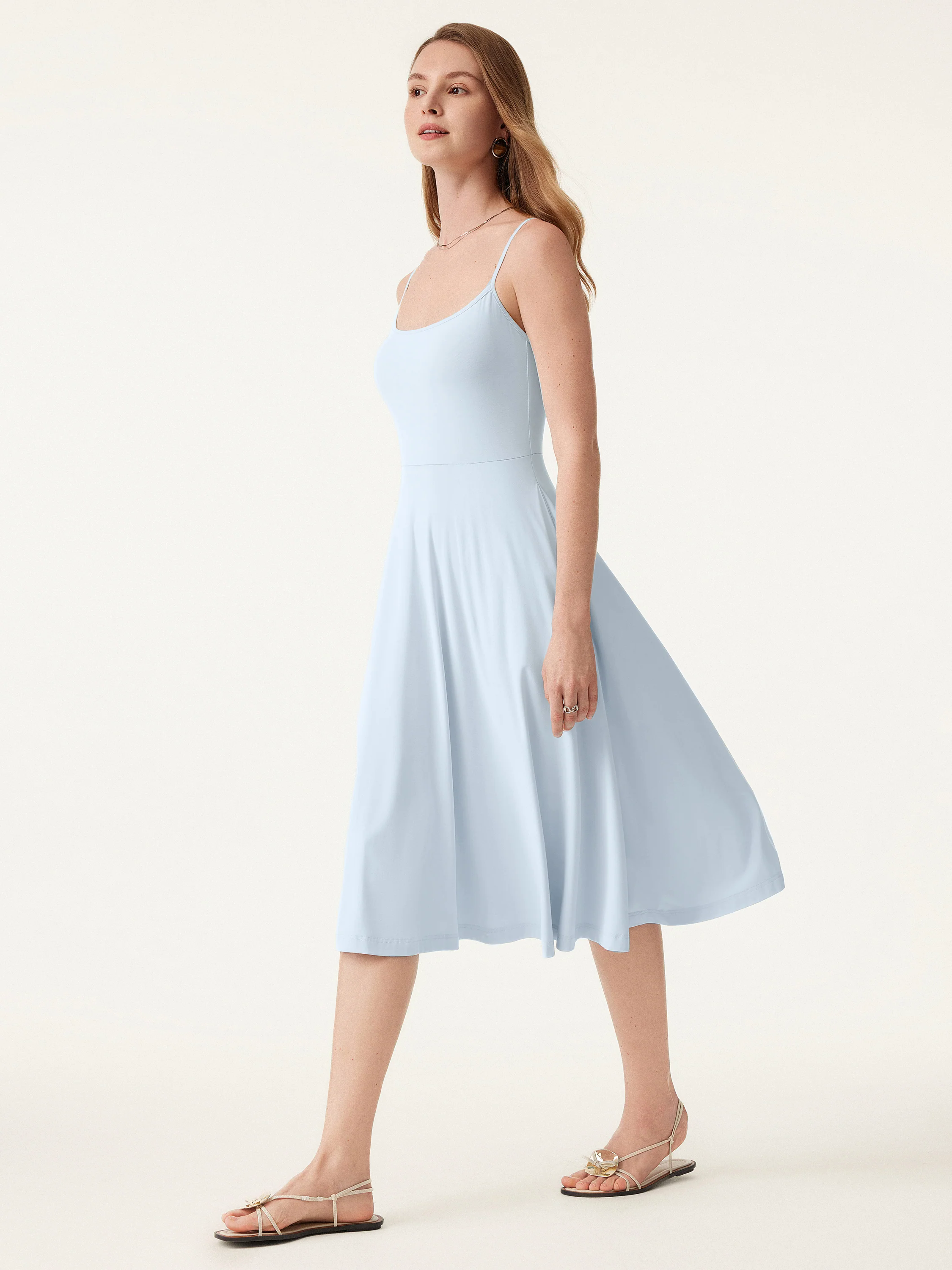 Flowy U-neck Midi Brami Sundress with Pockets Flowy U-neck Midi Brami Sundress with Pockets