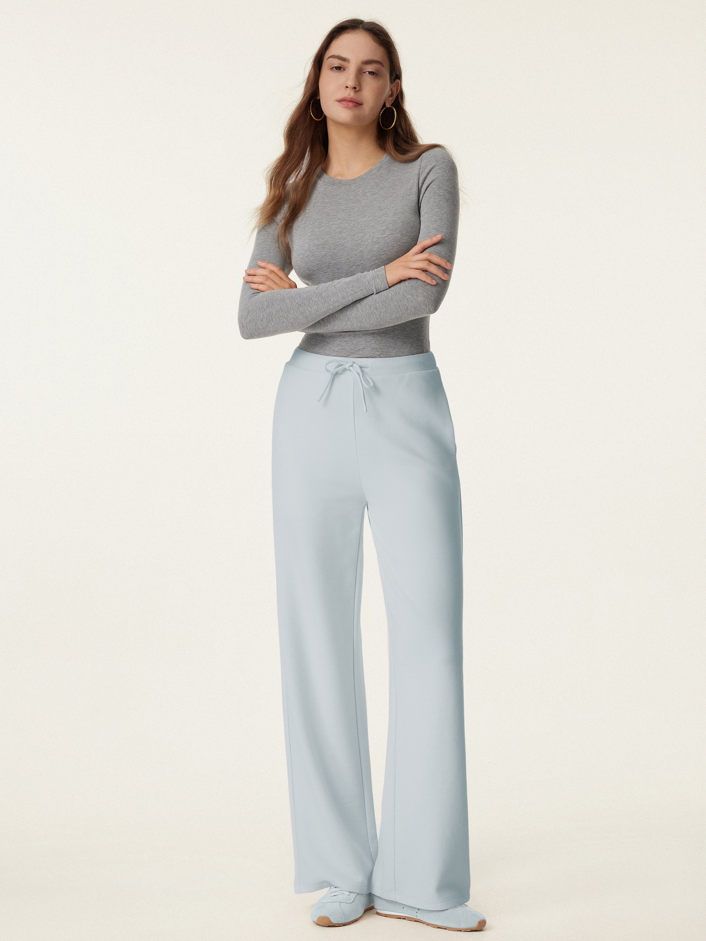 Mid Rise Drawstring Wide Leg Pant with Pockets Mid Rise Drawstring Wide Leg Pant with Pockets
