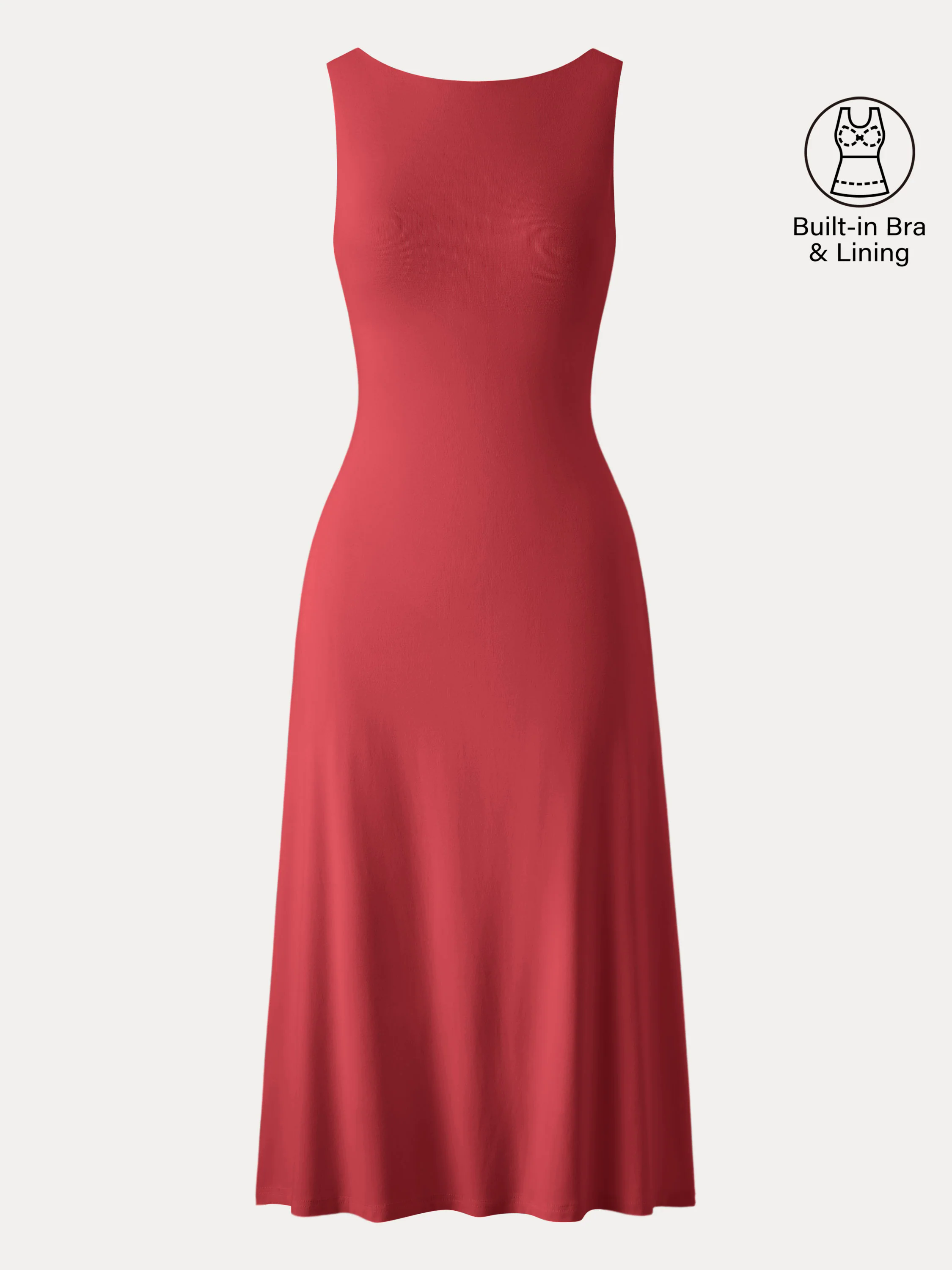 Classy Boatneck Open Back Bandless Midi Brami Dress Classy Boatneck Open Back Bandless Midi Brami Dress