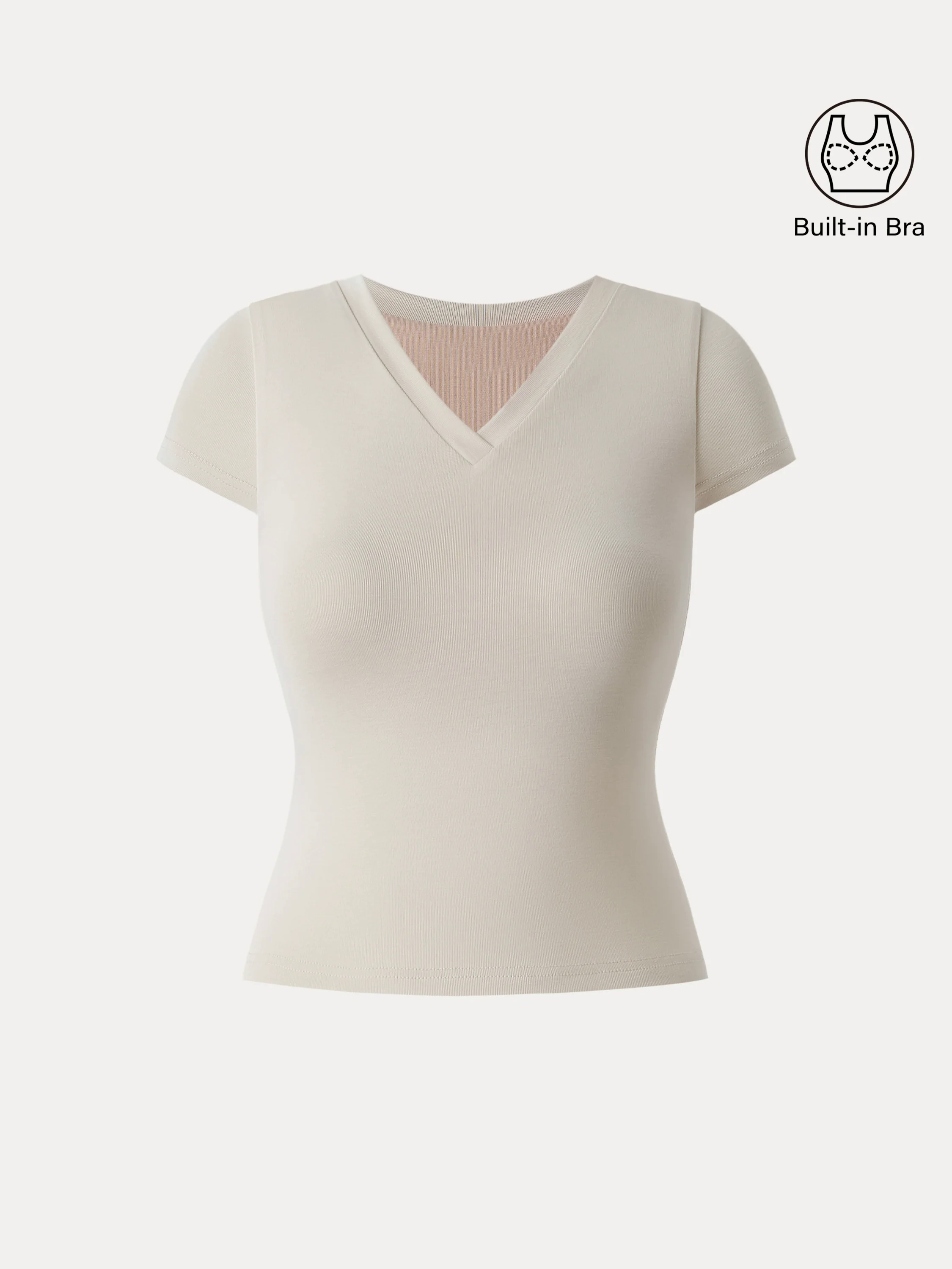 Sandwashed V-neck Short Sleeve Brami Sandwashed V-neck Short Sleeve Brami