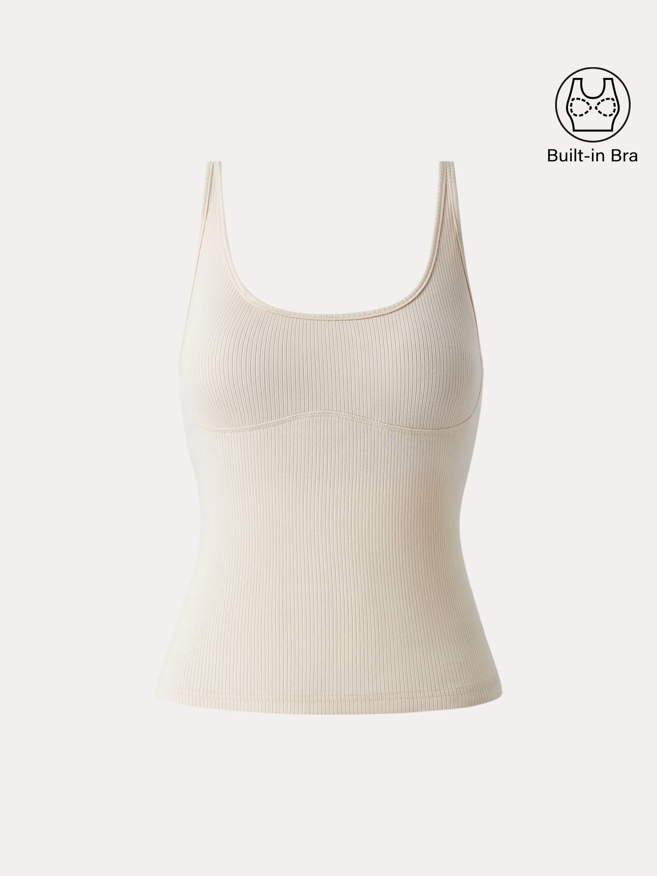 Sculpted Scoop Neck Ribbed Brami Tank