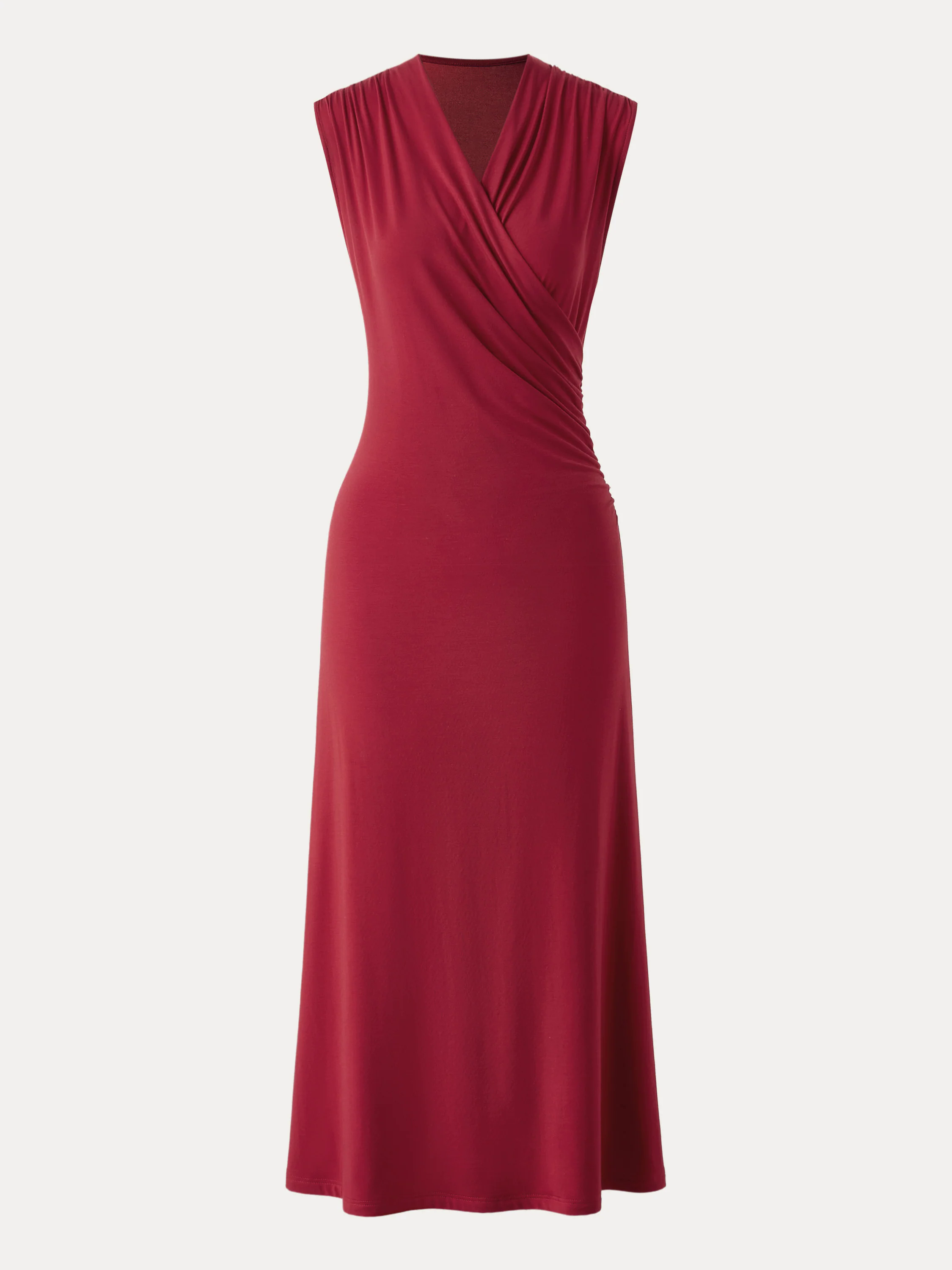 Ultrasoft Tencel Surplice Gathered Maxi Dress