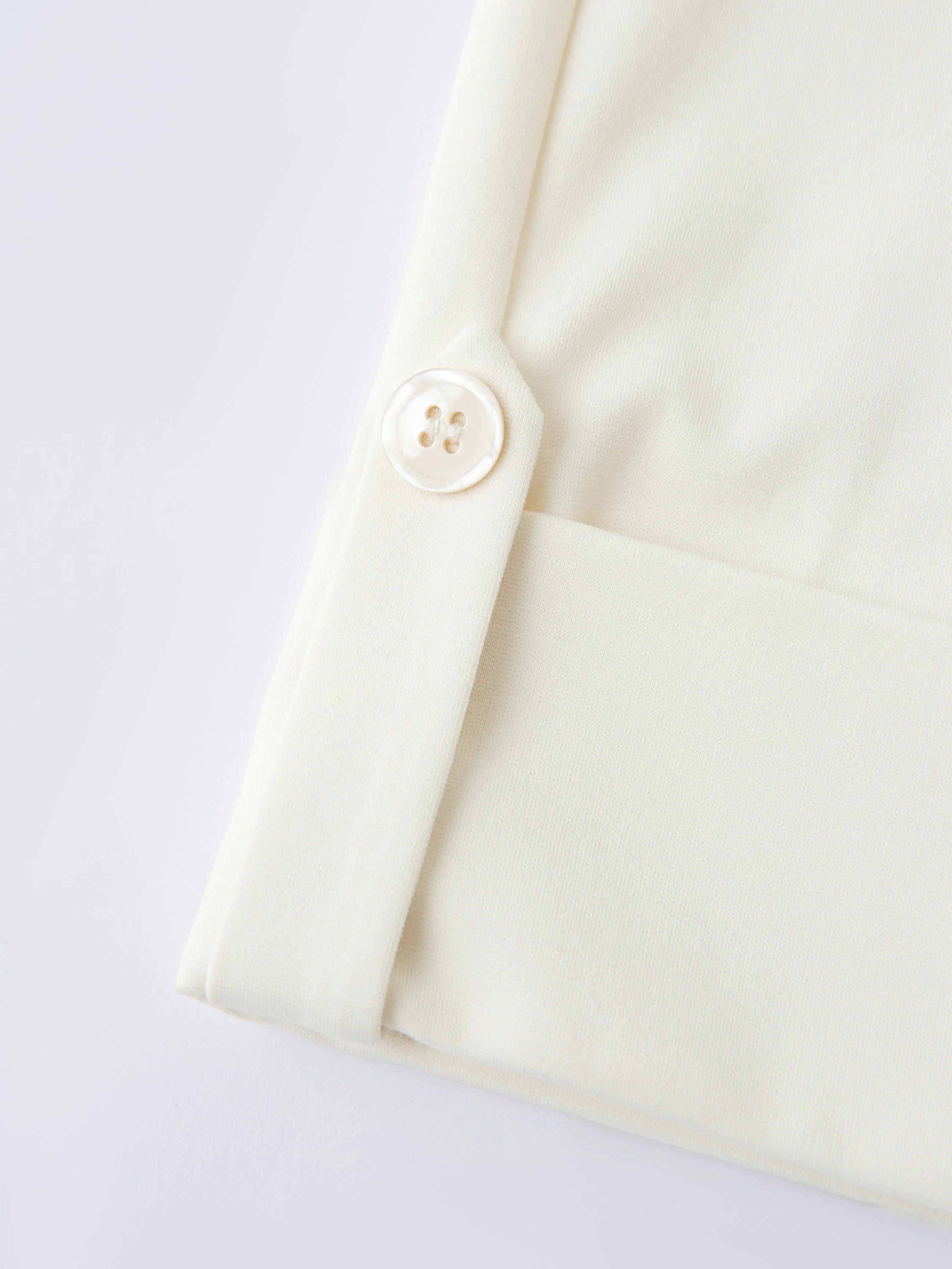 Bamboo Ponte Mid Rise Wide Leg Trouser with Fold-up Hem