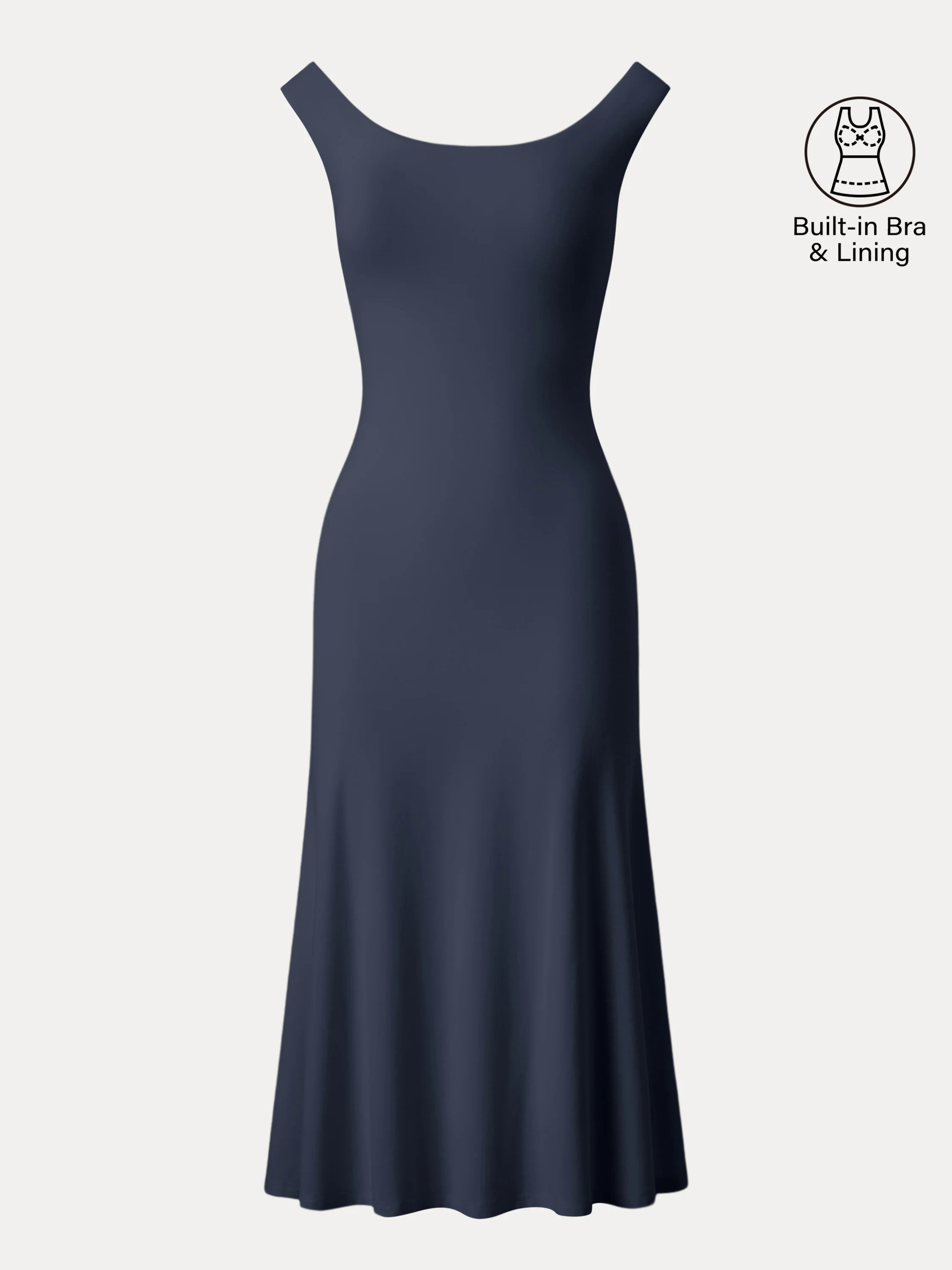 Scoop Neck Midi Low Back Brami Dress