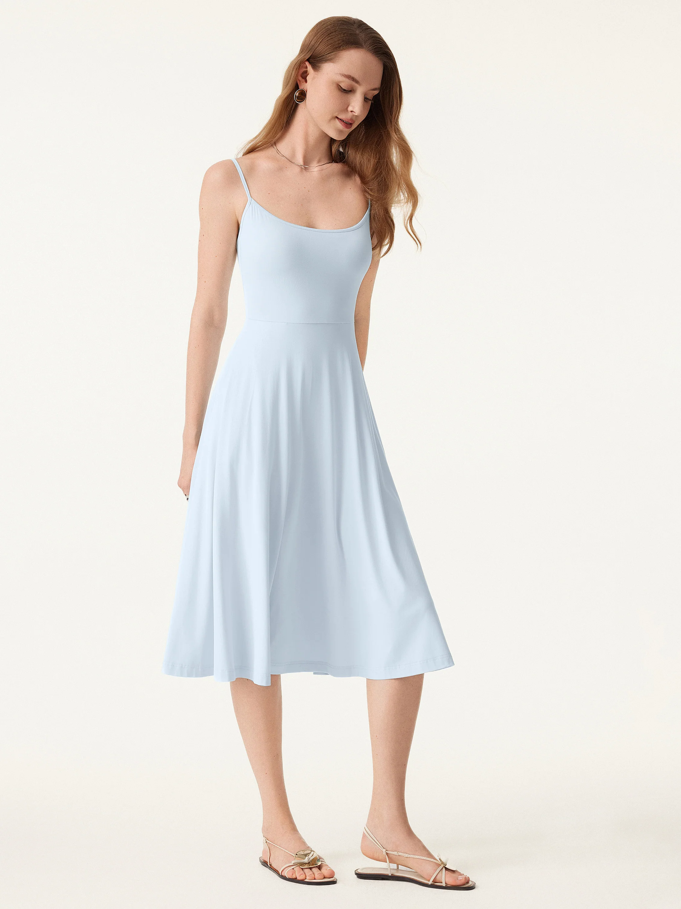Flowy U-neck Midi Brami Sundress with Pockets Flowy U-neck Midi Brami Sundress with Pockets