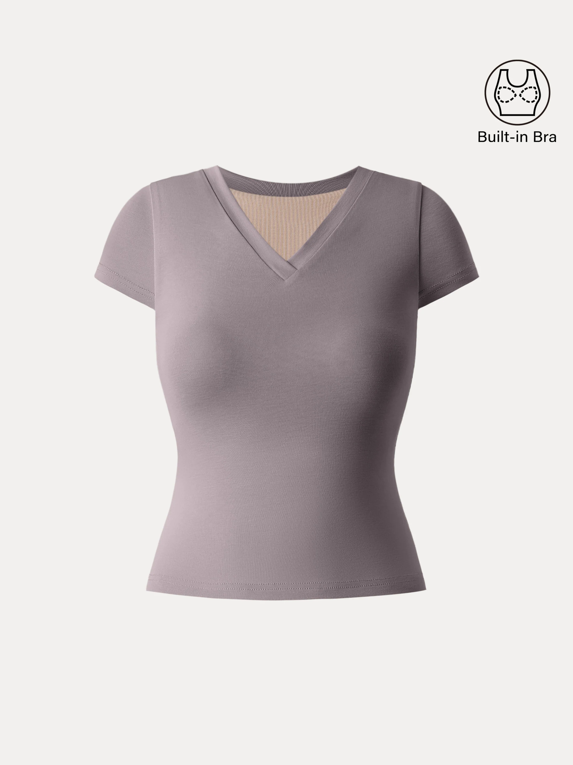 Sandwashed V-neck Short Sleeve Brami Sandwashed V-neck Short Sleeve Brami