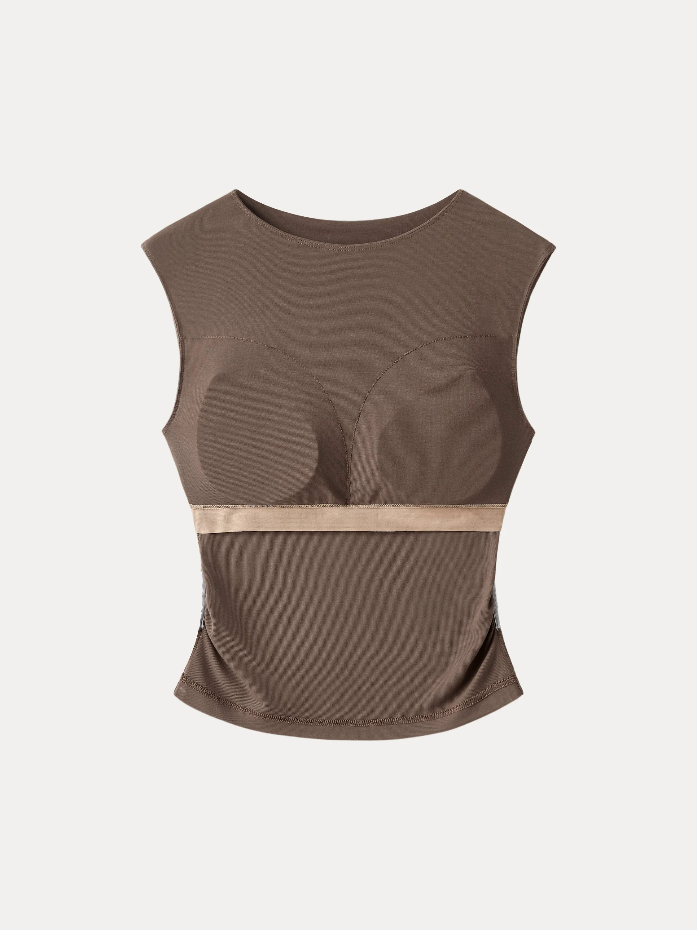 Sleek Crewneck Side Ruched Slimming Brami Tank