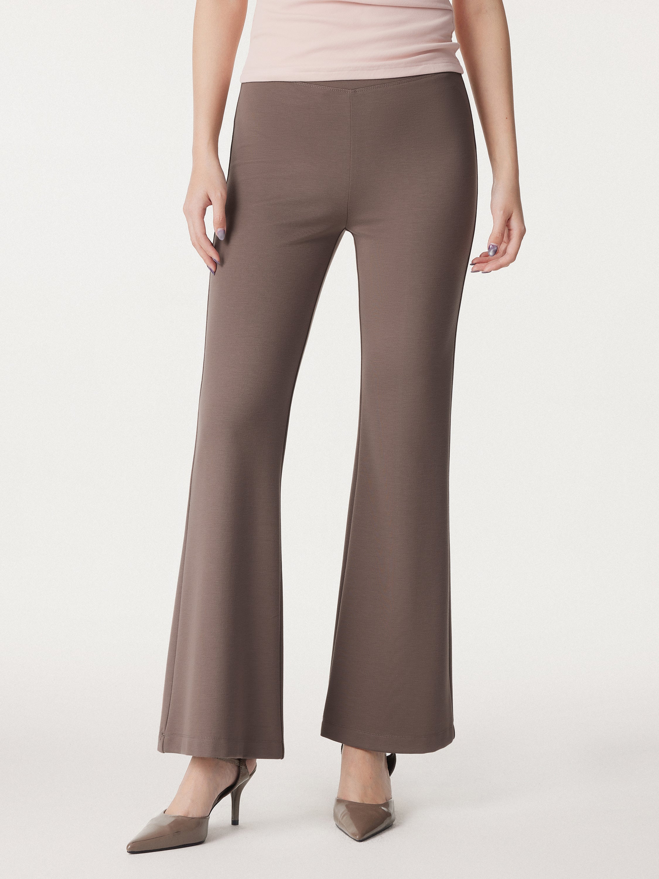 Mid Rise Anti-pilling Pull-on Bell Pant