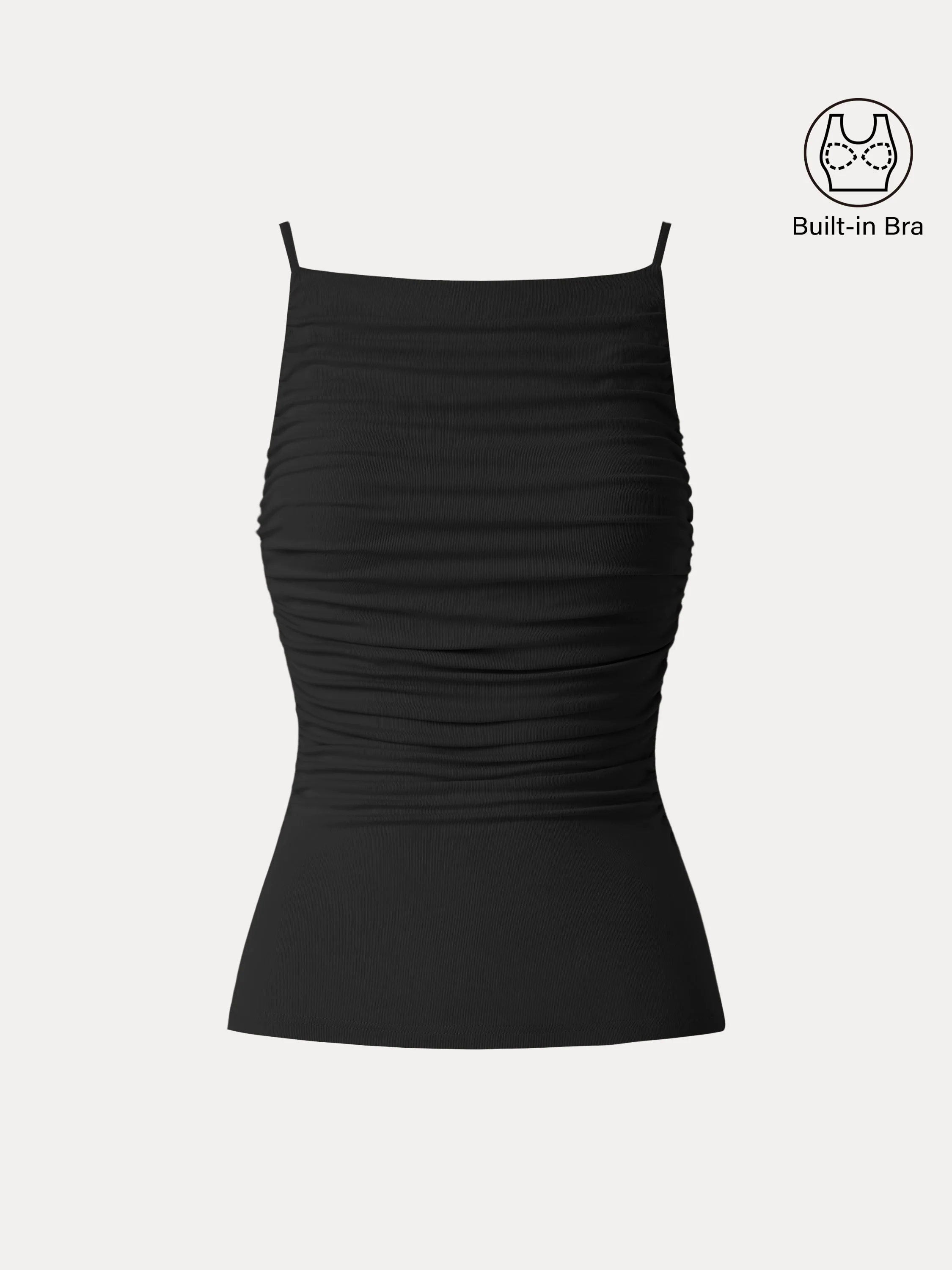 Boatneck Ruched New Airy Brami Tank Boatneck Ruched New Airy Brami Tank