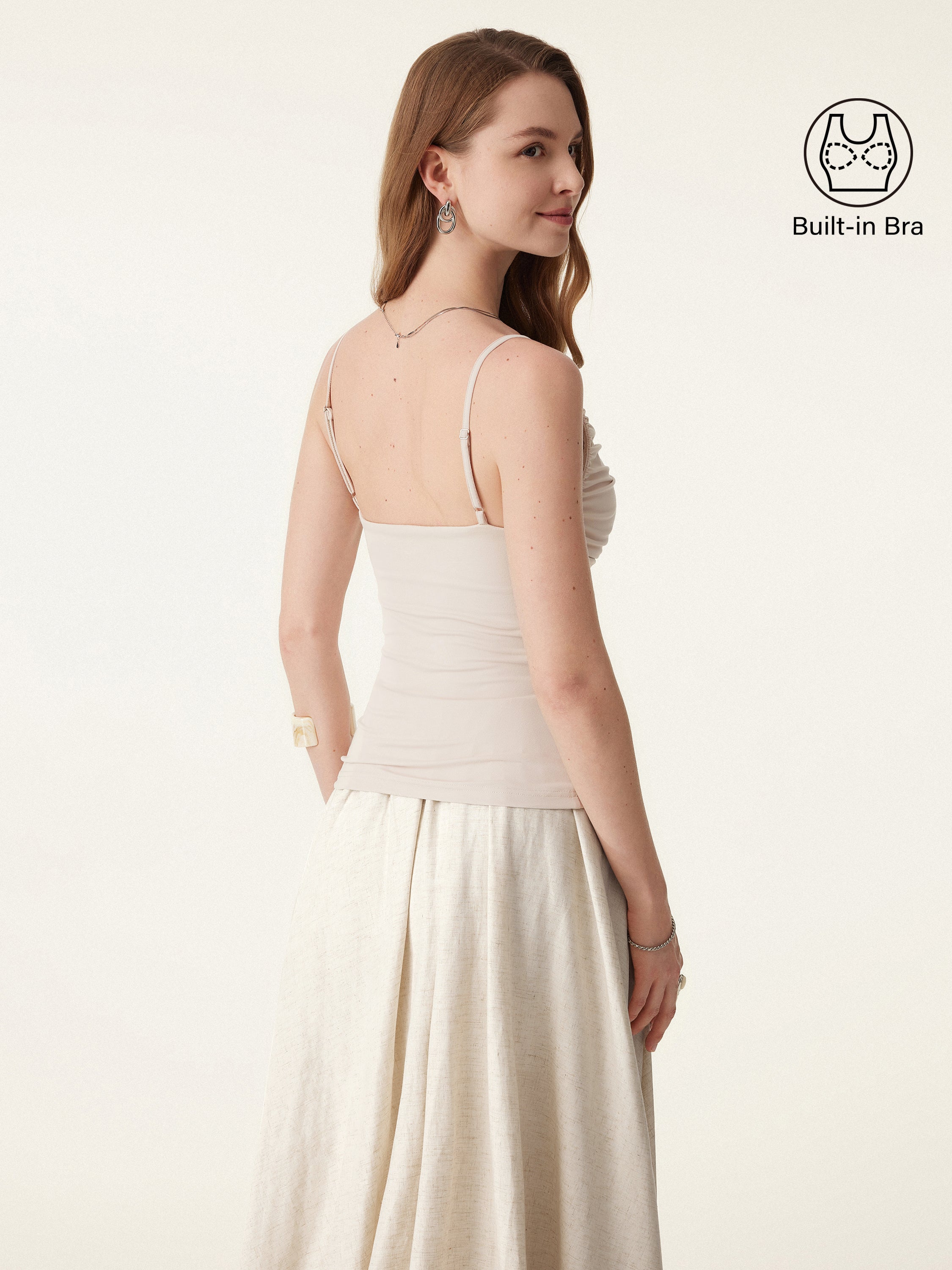 Boatneck Ruched New Airy Brami Tank Boatneck Ruched New Airy Brami Tank