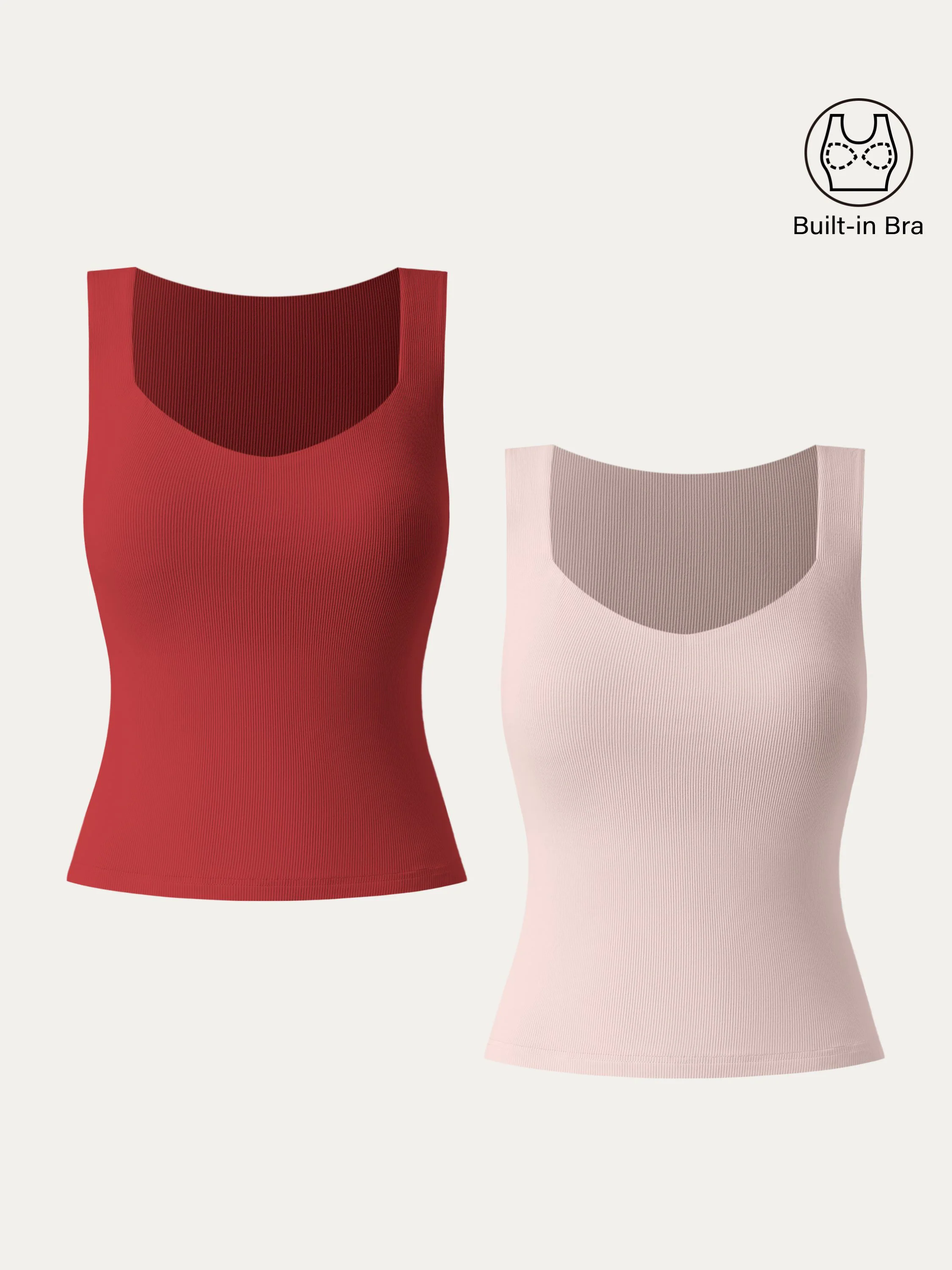 Diamond Neck Ribbed New Airy Brami Tank Diamond Neck Ribbed New Airy Brami Tank