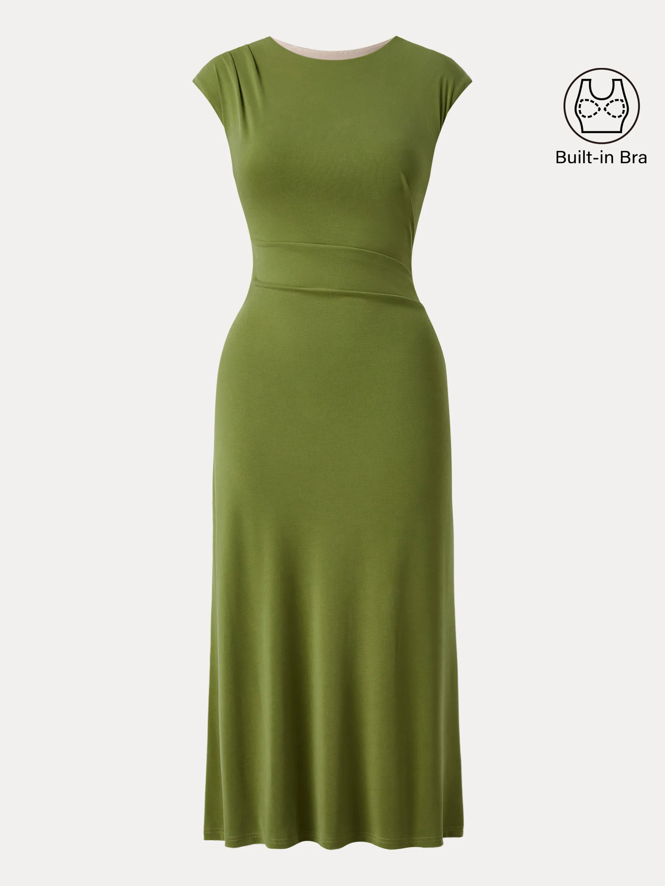 Flowy Sandwashed Crewneck Cap Sleeve Ruched Flared Maxi Brami Dress Flowy Sandwashed Crewneck Cap Sleeve Ruched Flared Maxi Brami Dress