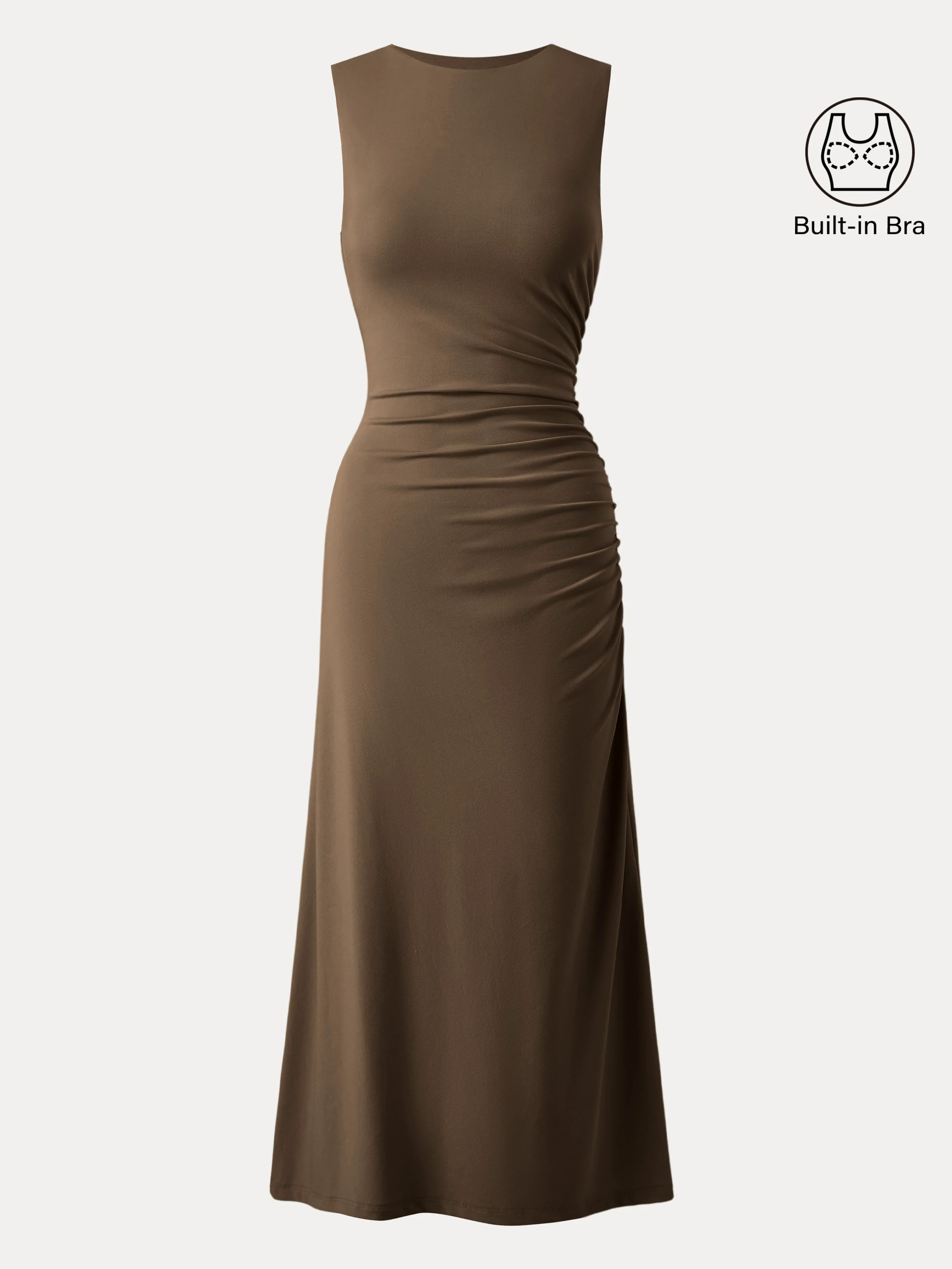 Side Ruched Midi Brami Dress Side Ruched Midi Brami Dress
