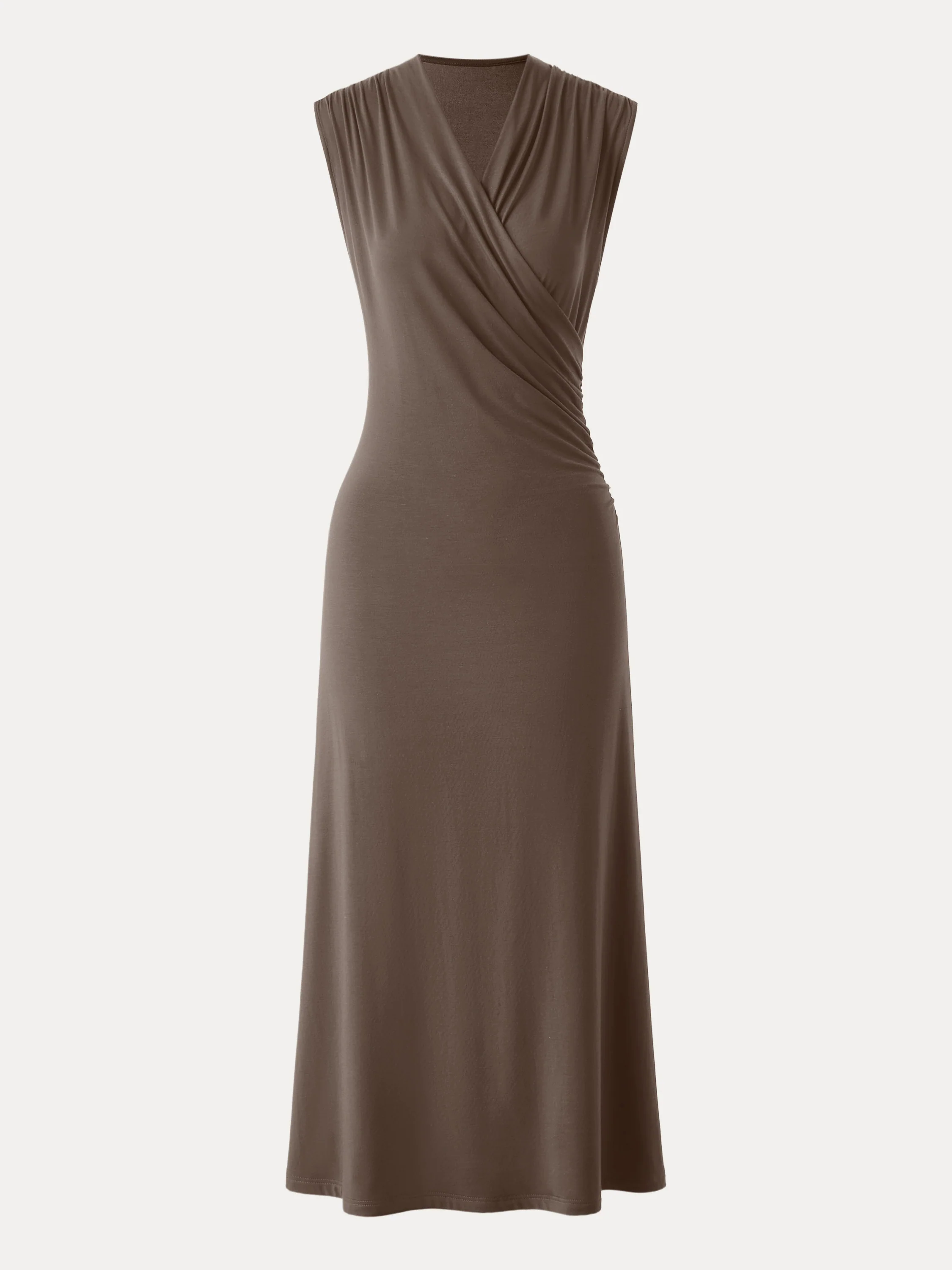 Ultrasoft Tencel Surplice Gathered Maxi Dress