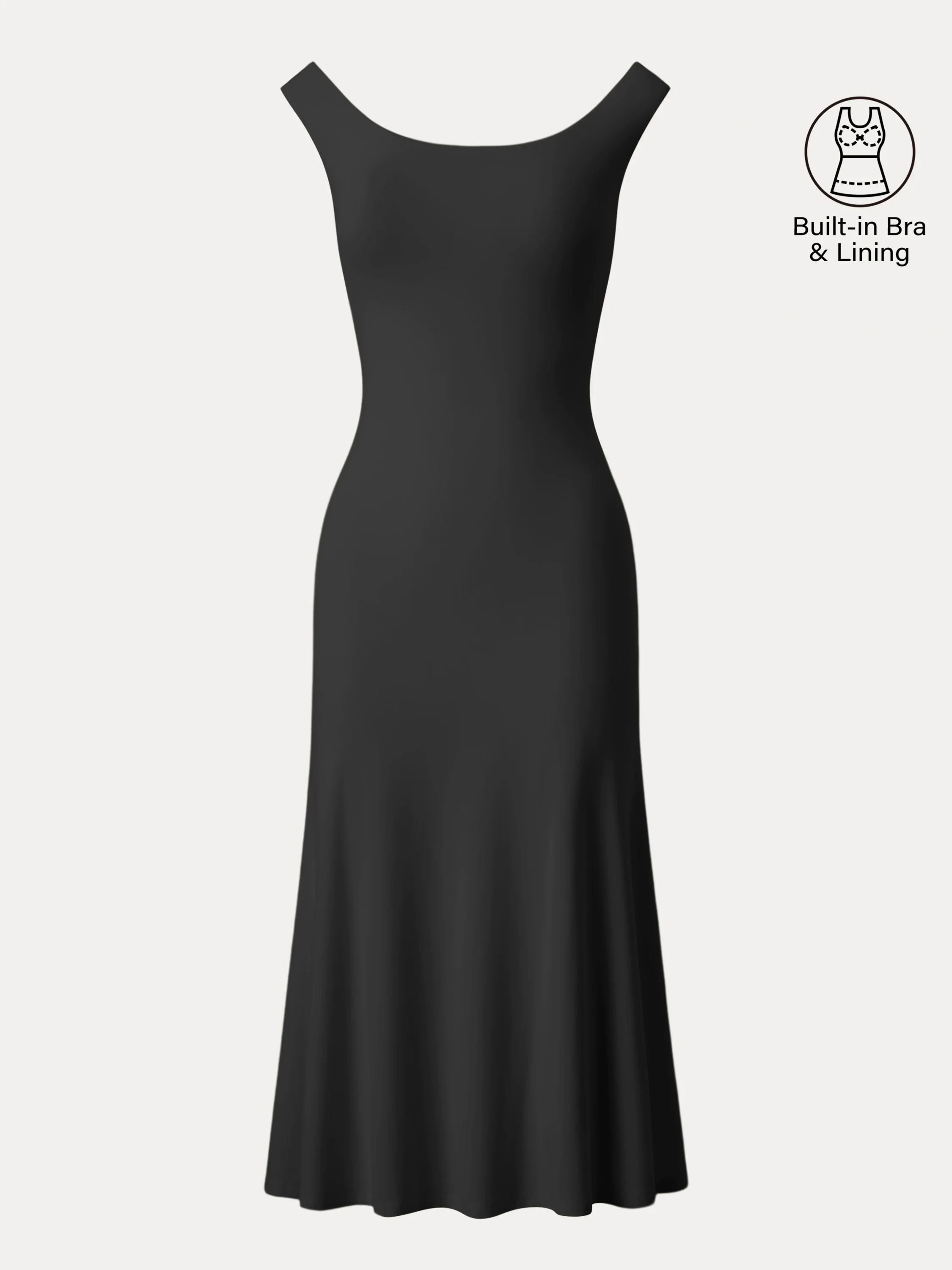 Scoop Neck Midi Low Back Brami Dress