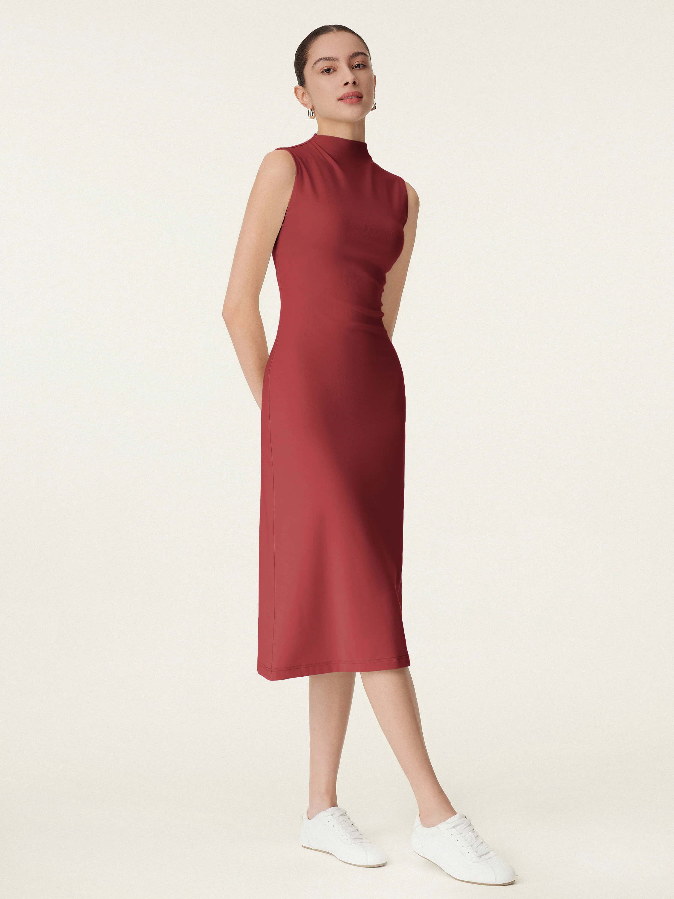 Everyday Mockneck New Airy Brami Midi Dress